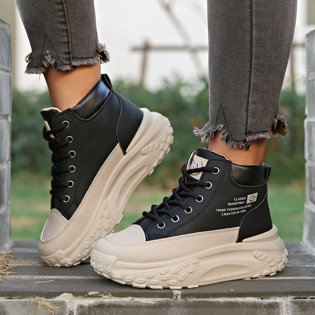 Women's Non-Slip Casual Leather Sports Boots for Autumn Winter
