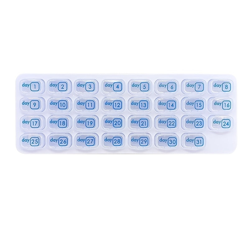 Deluxe 31-Day Pill Organizer Durable PP Material Portable with Removable Compartments