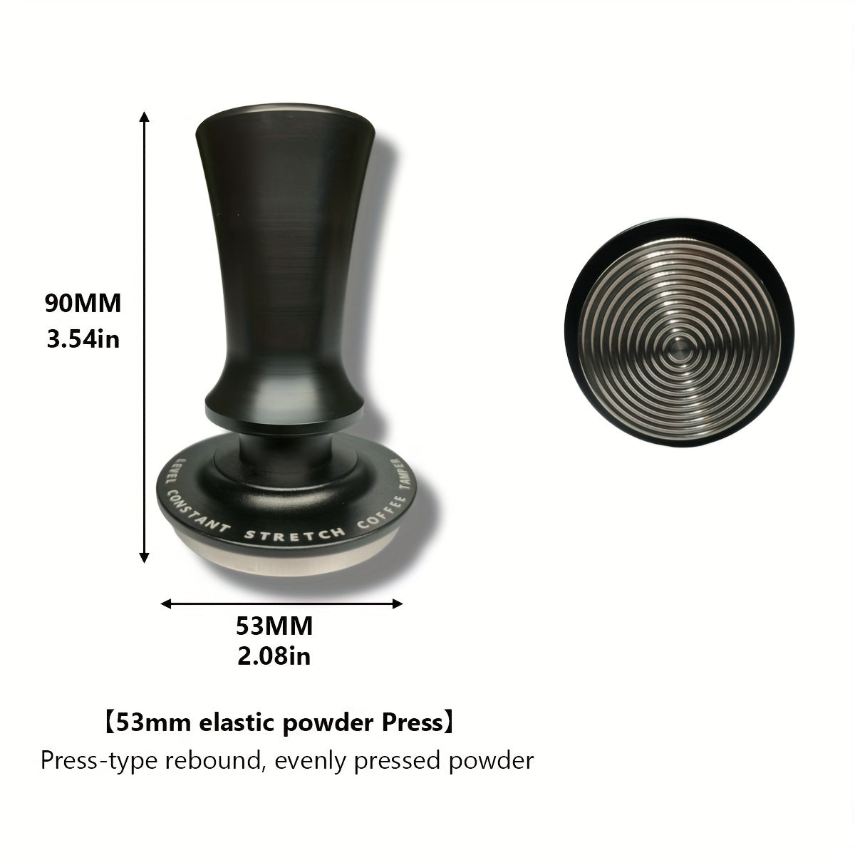 Stainless Steel Espresso Tamper 51/53/53.7/58mm Calibrated Spring Ripple Base