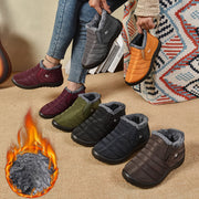 Unisex Fleece-Lined Winter Snow Boots Anti-Slip Ankle Shoes with Thick Sole