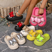 Women's Breathable Summer Mules Slip-Resistant Bow Tie Sandals