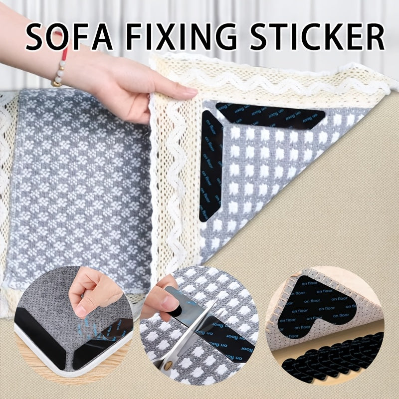 Set of 6 Washable Reusable Sofa Cover Grippers for Slip Prevention on Quilts and Mattresses