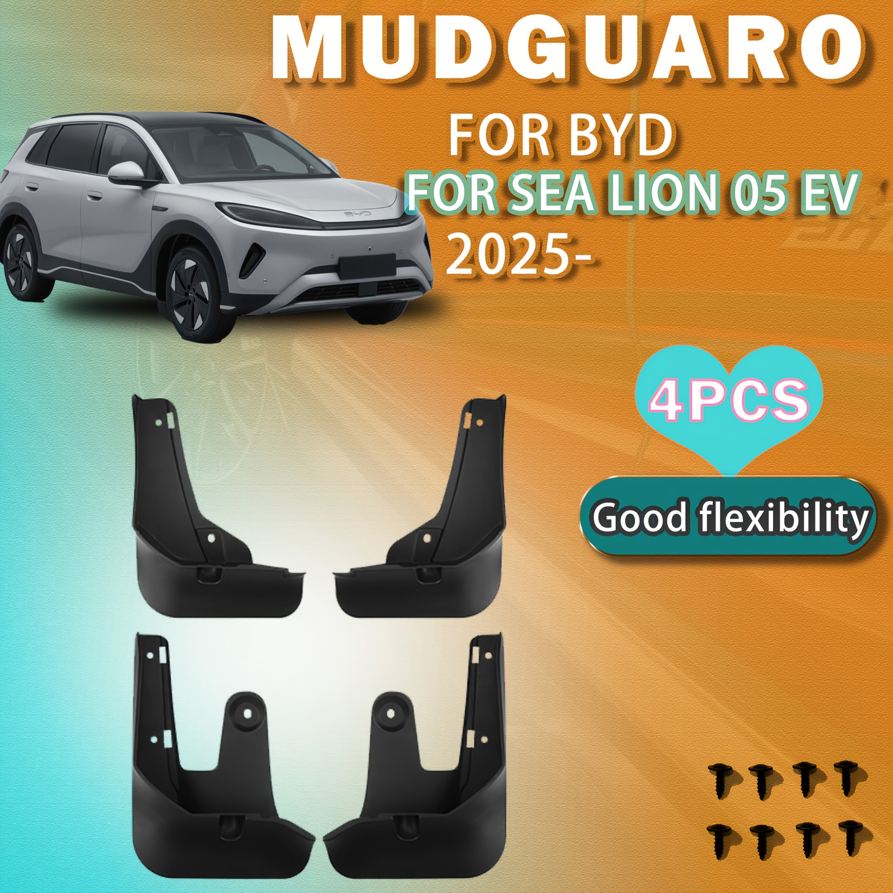 4 piezas de guardabarros de plástico negro para coche, protección contra arena y barro