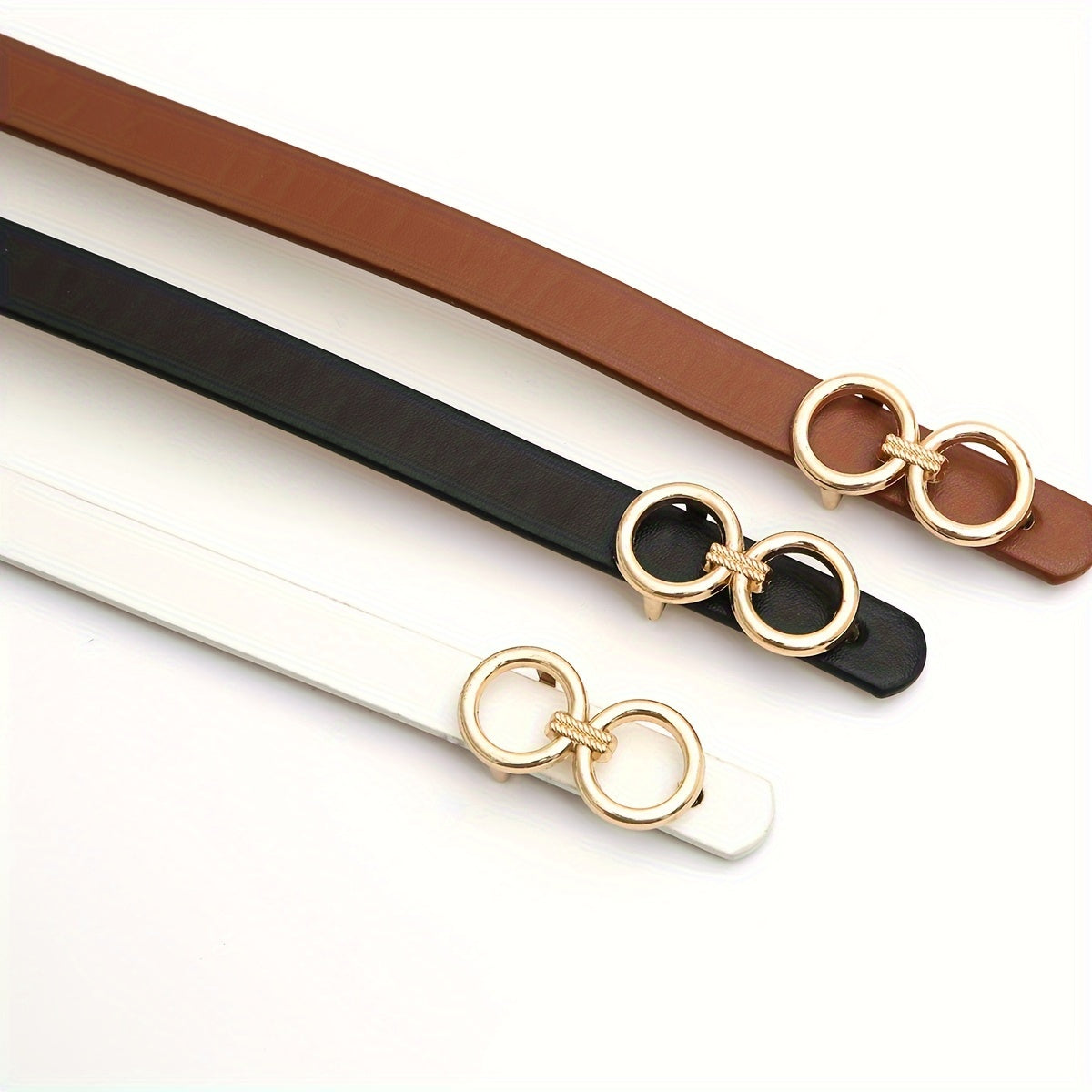 PU charmli charmli 3 ta belbog'lar to'plami ayollar uchun, bir xil rangli, kundalik kiyimlar uchun, jinsiy shimlar bilan mos keladi