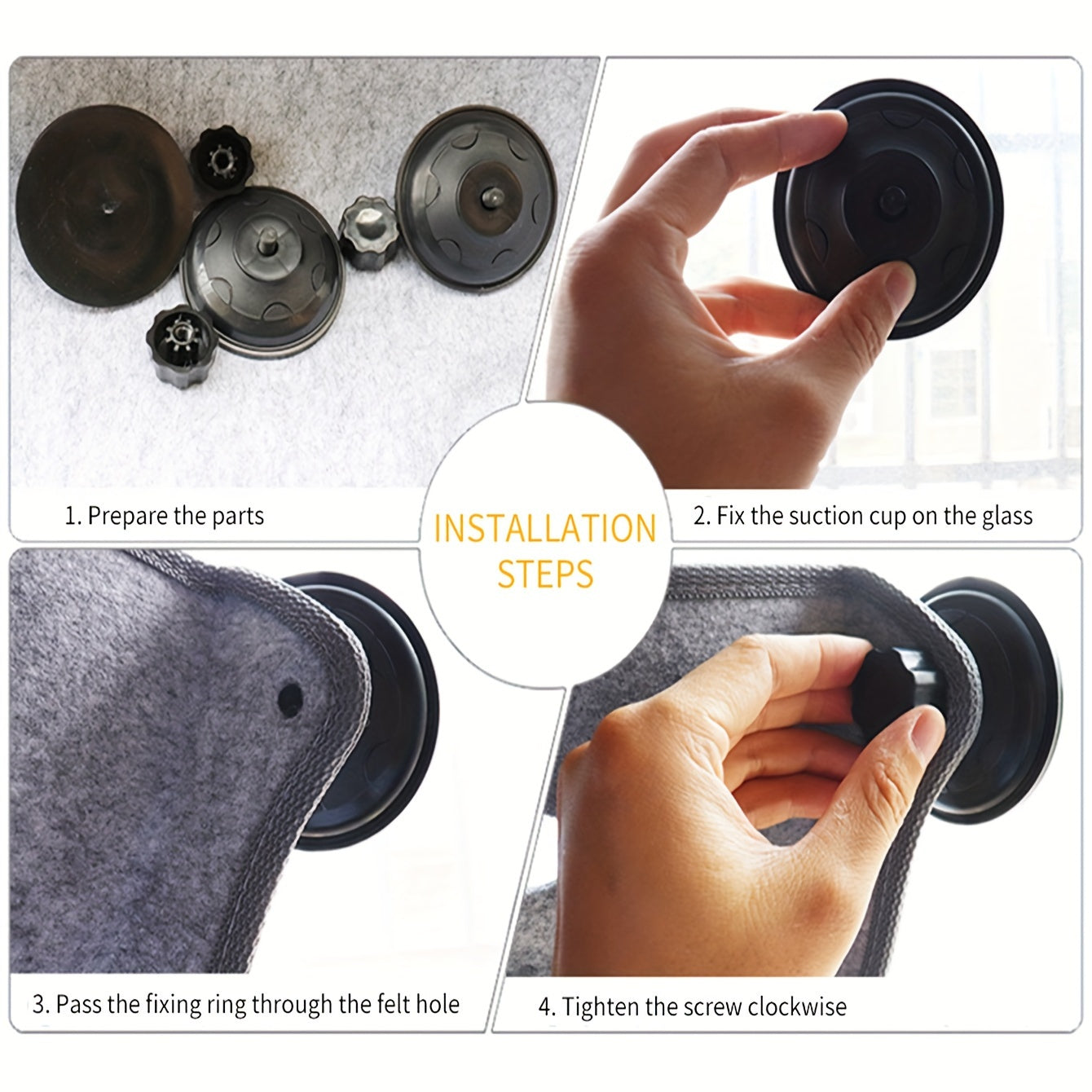 Hamaca para gatos en forma de media luna con ventosa para gatos pequeños y medianos Sunlight Lounge