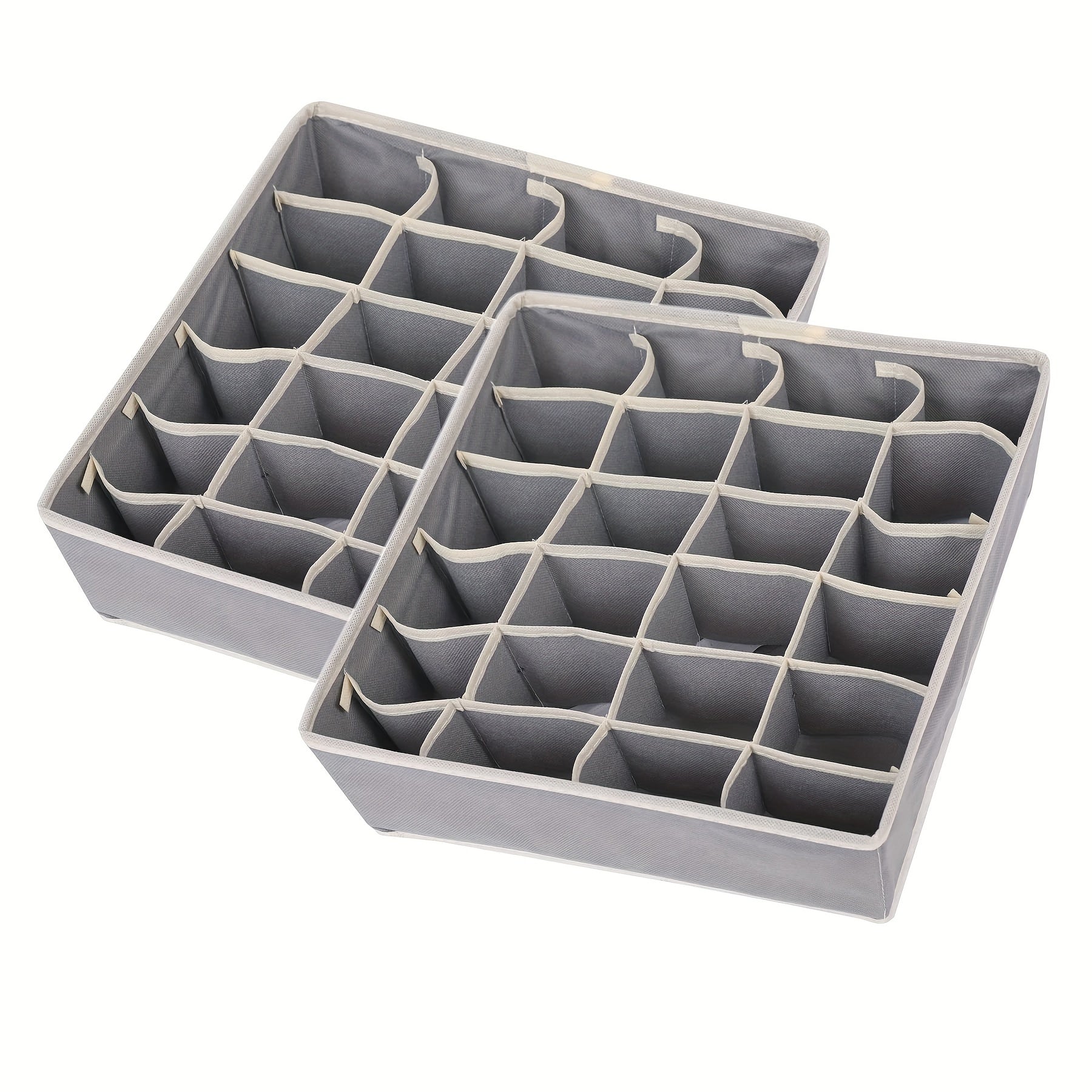 Set of 2 Foldable Drawer Organizers for Socks Ties Underwear Closet Storage