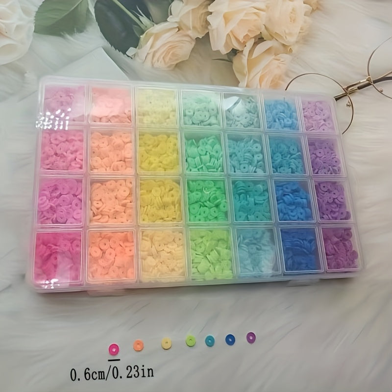 Colorful Polymer Clay Slices with 28 Grids for Jewelry Making DIY Earrings Bracelets Necklaces