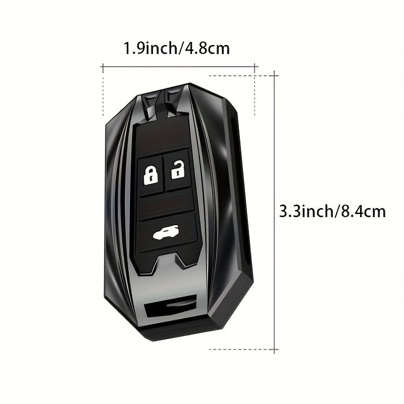 Keyless Remote Case for Cars Zinc Alloy Black Red Key Holder with Keychain