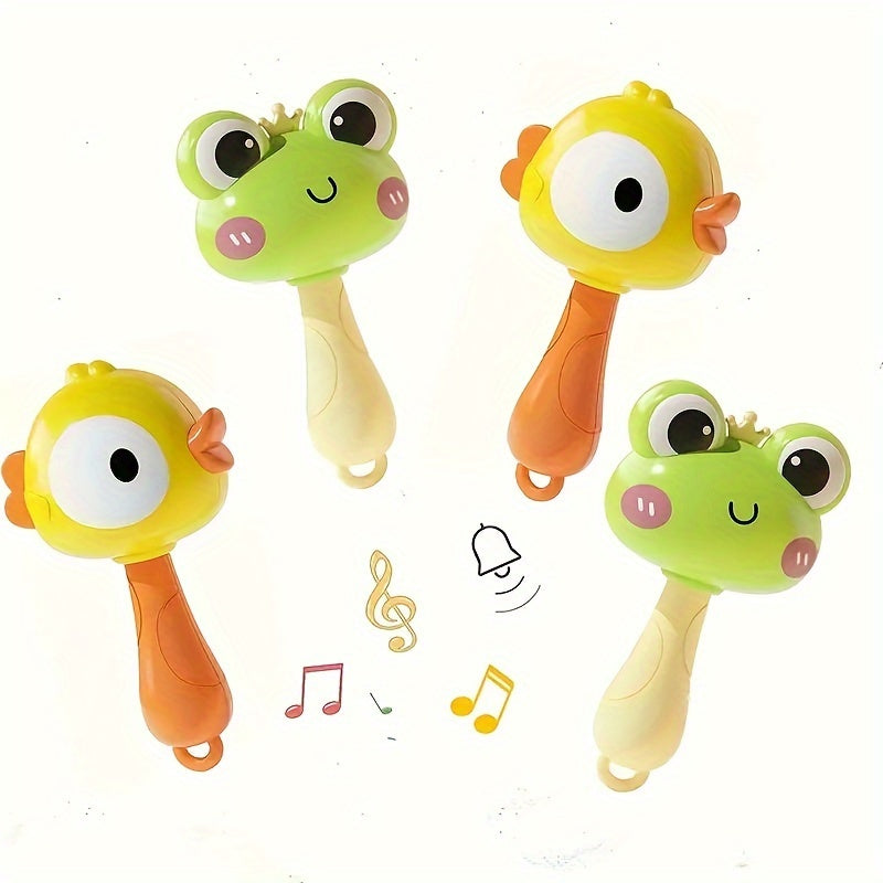 Baby Rattle Toy Set with Frog and Duck Designs for Infants Green Yellow