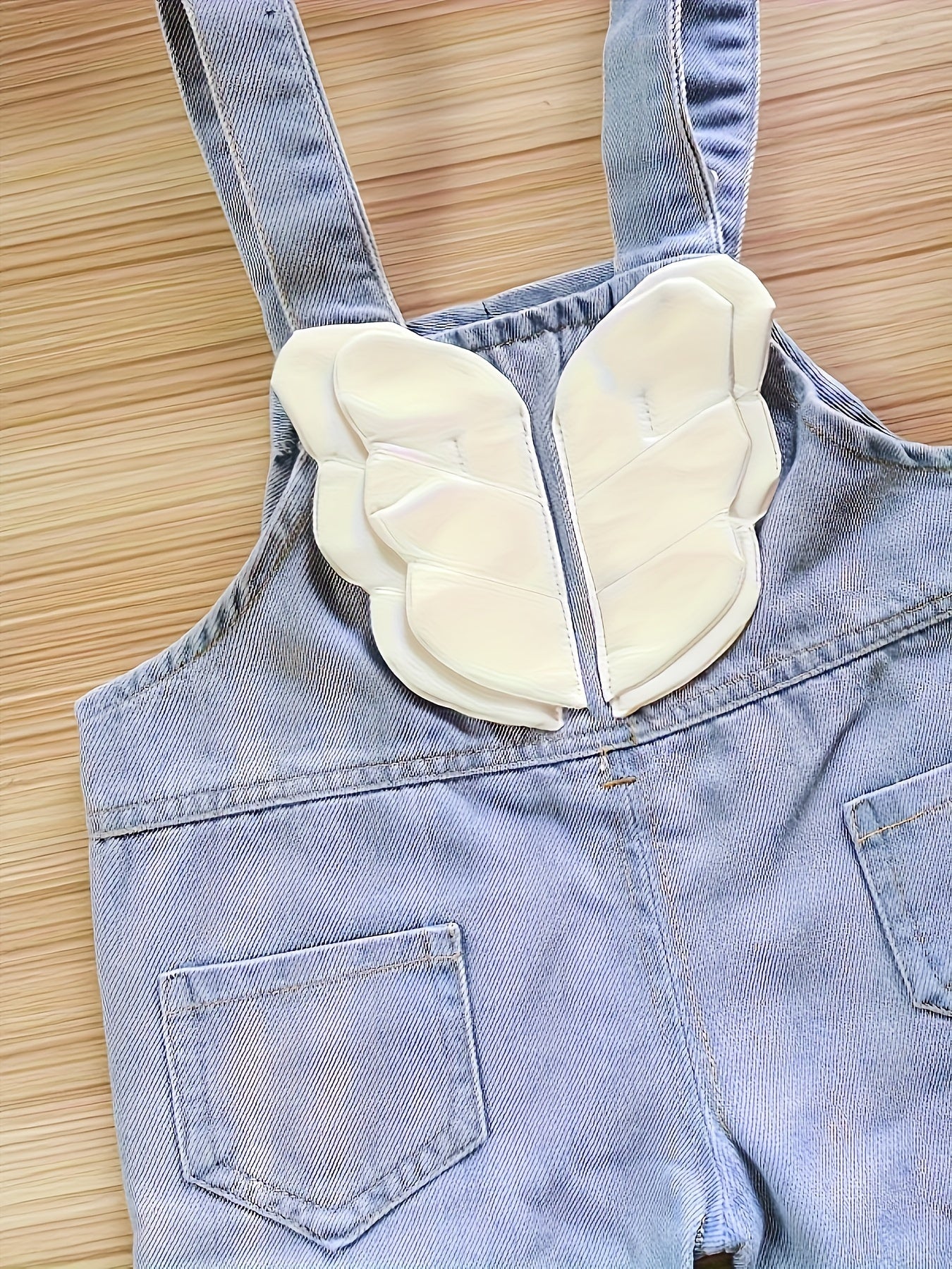 Джинсовый комбинезон для девочек 0-3 лет, Радужный ангел с вышивкой, с прорезями, весна и осень