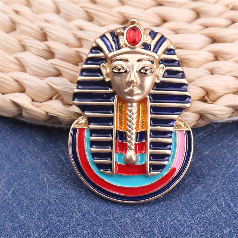 Elegant Rhinestone Pharaoh Brooch Pin Irregular Shape for Clothing Bags Hats