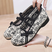 Women's Knit Slip-On Flats Lightweight Ethnic Pattern Fabric Comfortable Walking Shoes