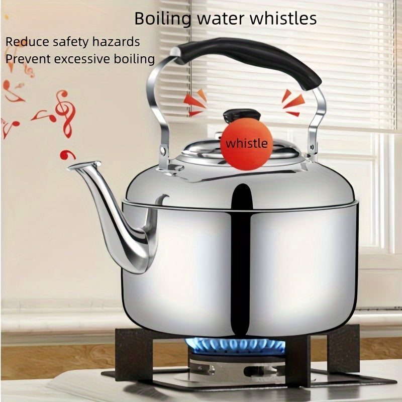 Hervidor de acero inoxidable 304 con silbato, seguro y versátil para todo tipo de cocinas