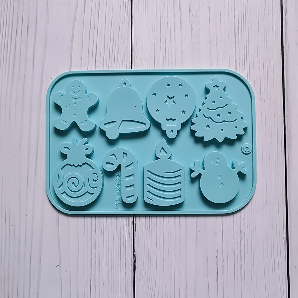 Christmas Silicone Cookie Mold 8 Cavities for Cakes Chocolates Biscuits and Candies