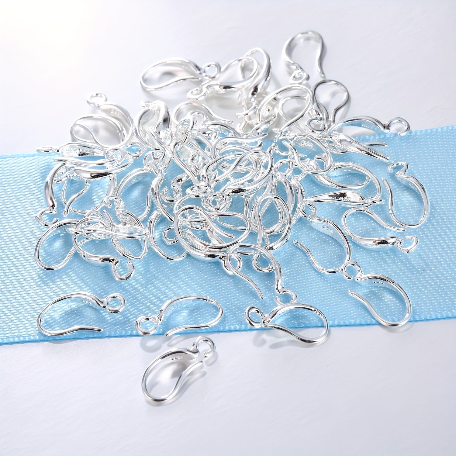 Silvery-Plated Earring Hooks Pack of 100 French Style Round Wire for DIY Jewelry Making