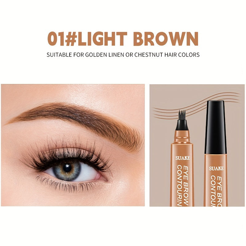 Lápiz de cejas impermeable para microblading para mujer con 4 cabezales divididos y 5 colores