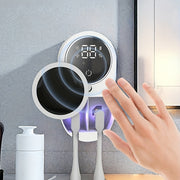Esterilizador de cepillos de dientes dual con montaje en pared, carga USB, ciclo automático
