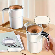 Taza de café de acero inoxidable recargable con control de temperatura y carga USB