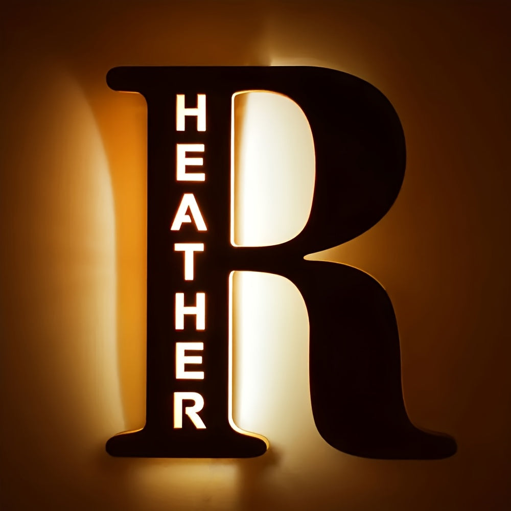 Personalized Wall Sconce with Engraved Name Night Light USB Powered Long-Lasting LED Bedroom Decor