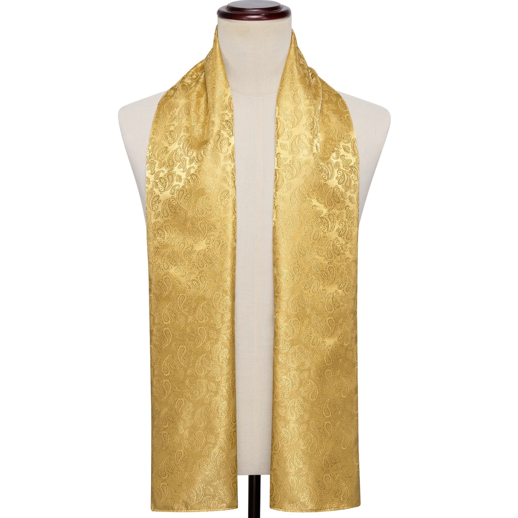 Men's Black Jacquard Paisley Floral Scarf for Autumn Winter