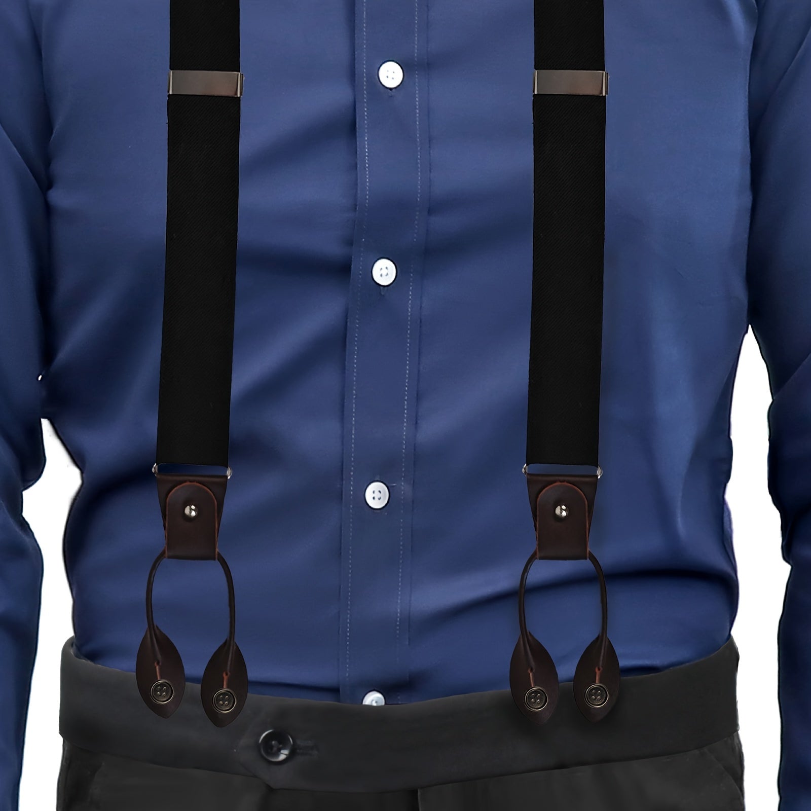 Adjustable Metal Clip Suspenders for Jeans Pants and Hats