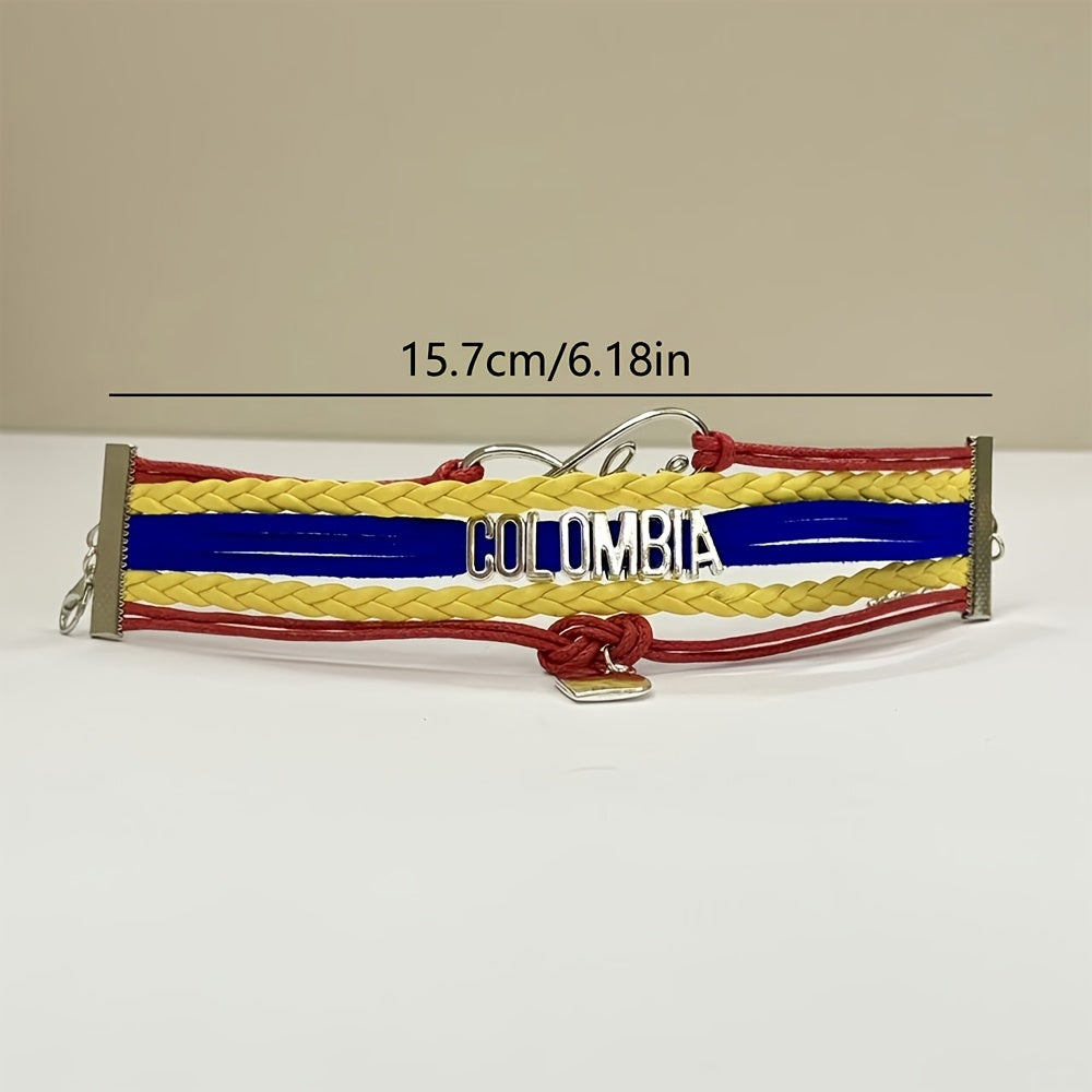 Pulsera elegante de aleación Colombia Love Weaving con diseño de logo Love