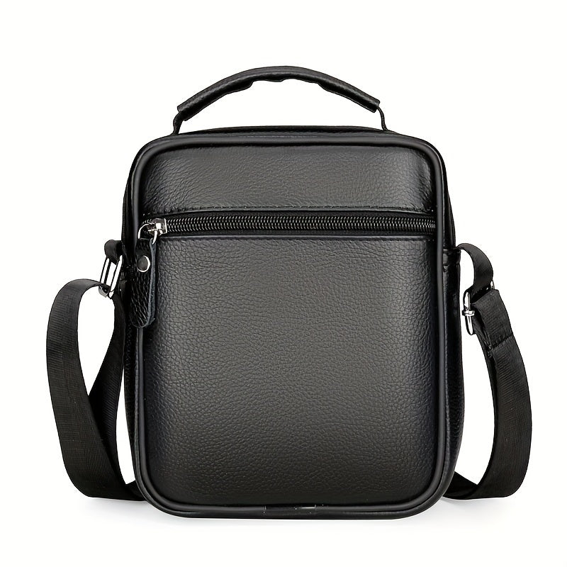 Men's Cowhide Crossbody Bag Waterproof Casual Leather Shoulder Bag