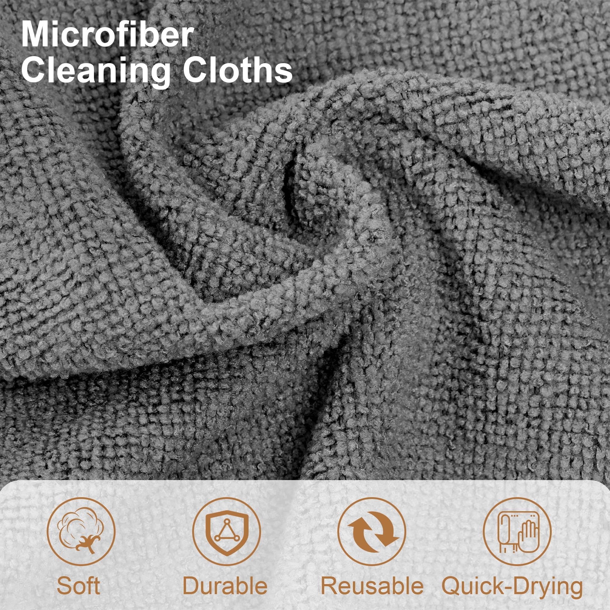 Roll of 80 Microfiber Cleaning Cloths, 29cm Absorbent Lint-Free Towels