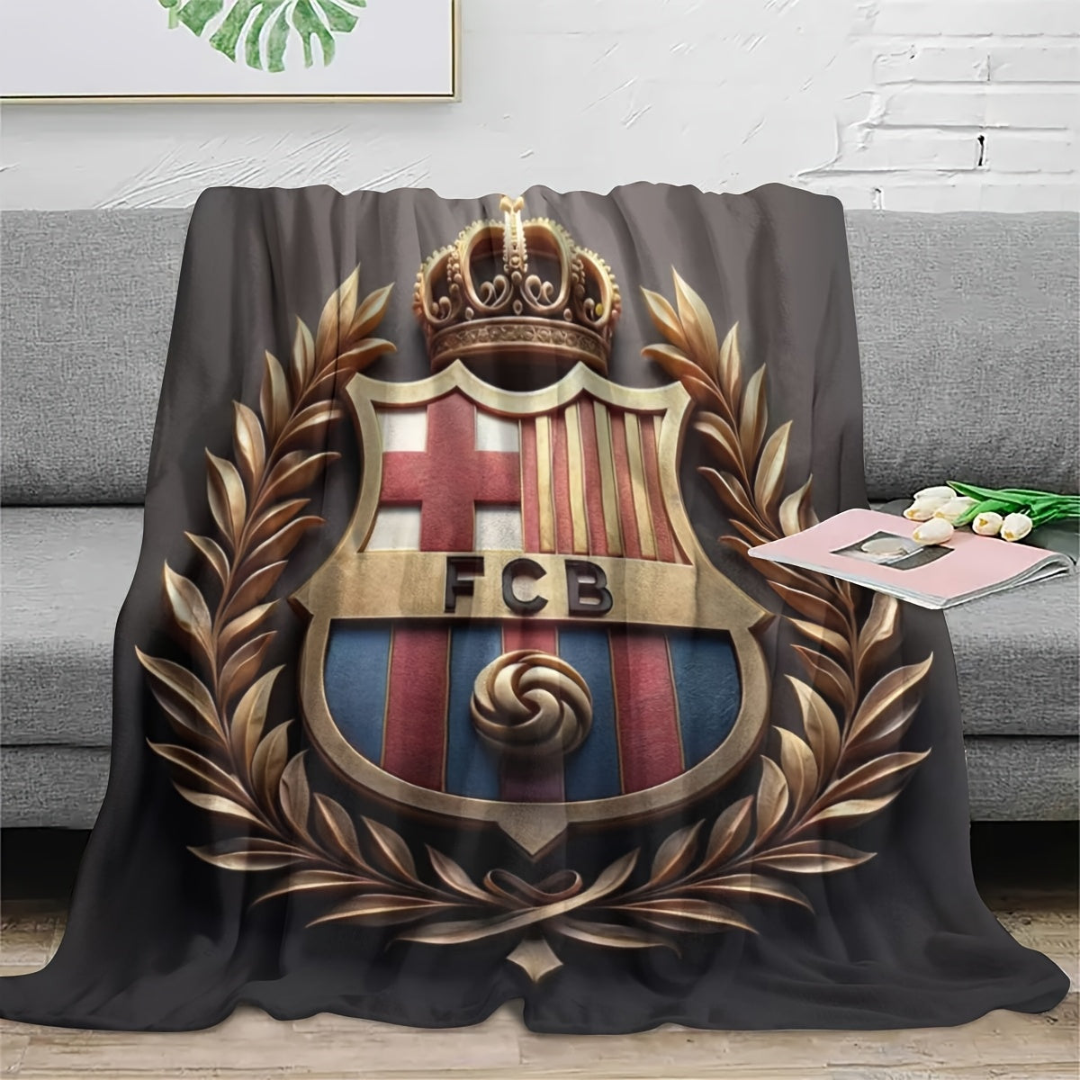 Manta de felpa estilo asiático, poliéster, ligera, para todas las estaciones, regalo para fanáticos del deporte