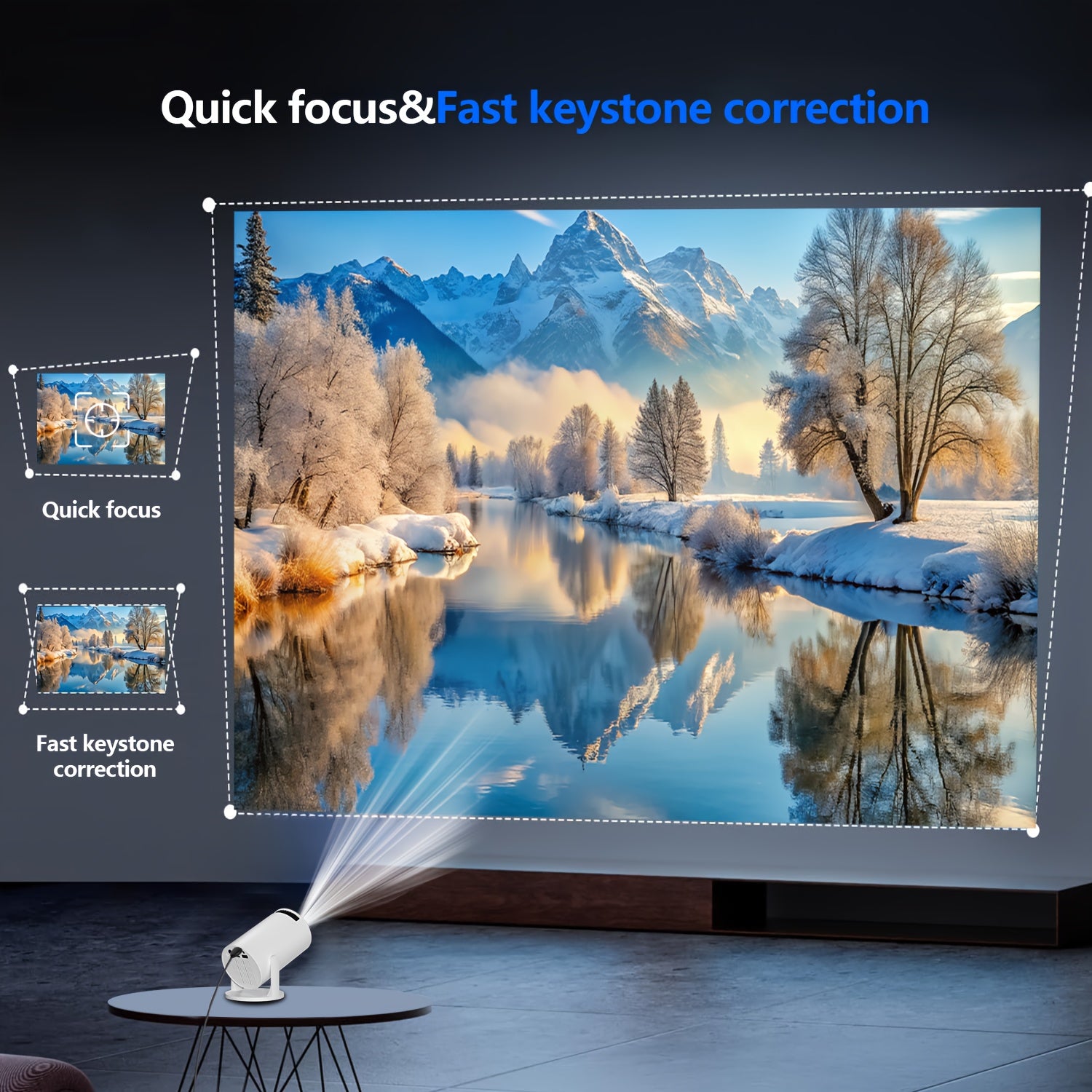 Portable HD Mini LED Projector for Home Theater with 4K Decoding