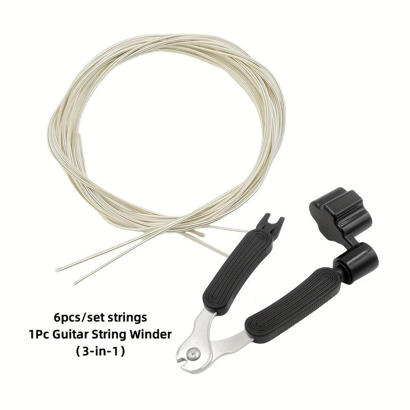 Classical Guitar Strings Set 6-Pack Nylon Core Silver-Plated Copper Winding Coated