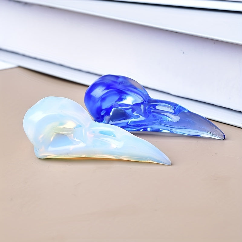 Crystal Carved Bird Skull Statue 5cm Decorative Crystal Gift for Home or Pocket