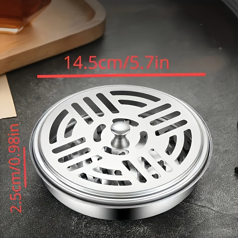 Stainless Steel Mosquito Coil Holder with Lid and Handle for Home Use