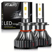 2 dona avtomobil LED faralar lampochkalari, sovuq oq, issiq oq, COB chiplar, H4 aviatsiya alyuminiy