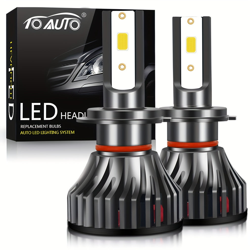 2 dona avtomobil LED faralar lampochkalari, sovuq oq, issiq oq, COB chiplar, H4 aviatsiya alyuminiy