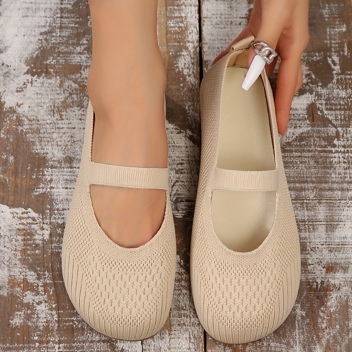 Женские повседневные балетки Mary-Jane из дышащей ткани, обувь на slip-on