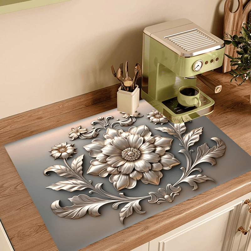 Yevropa yordamli peony gullari pechka qoplami, sirpanmaydigan rezina tagi, oshxona dekoratsiyasi