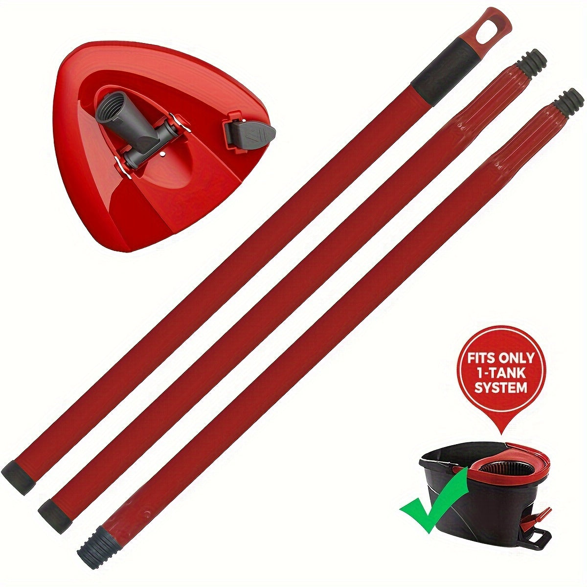 O-Cedar RinseClean Spin Mop almashtirish to'plamini oling, bu sizga oson tozalash imkonini beradi - 55.88-149.86 sm tutqich, uchburchak asos va bosh kombinatsiyasiga ega.