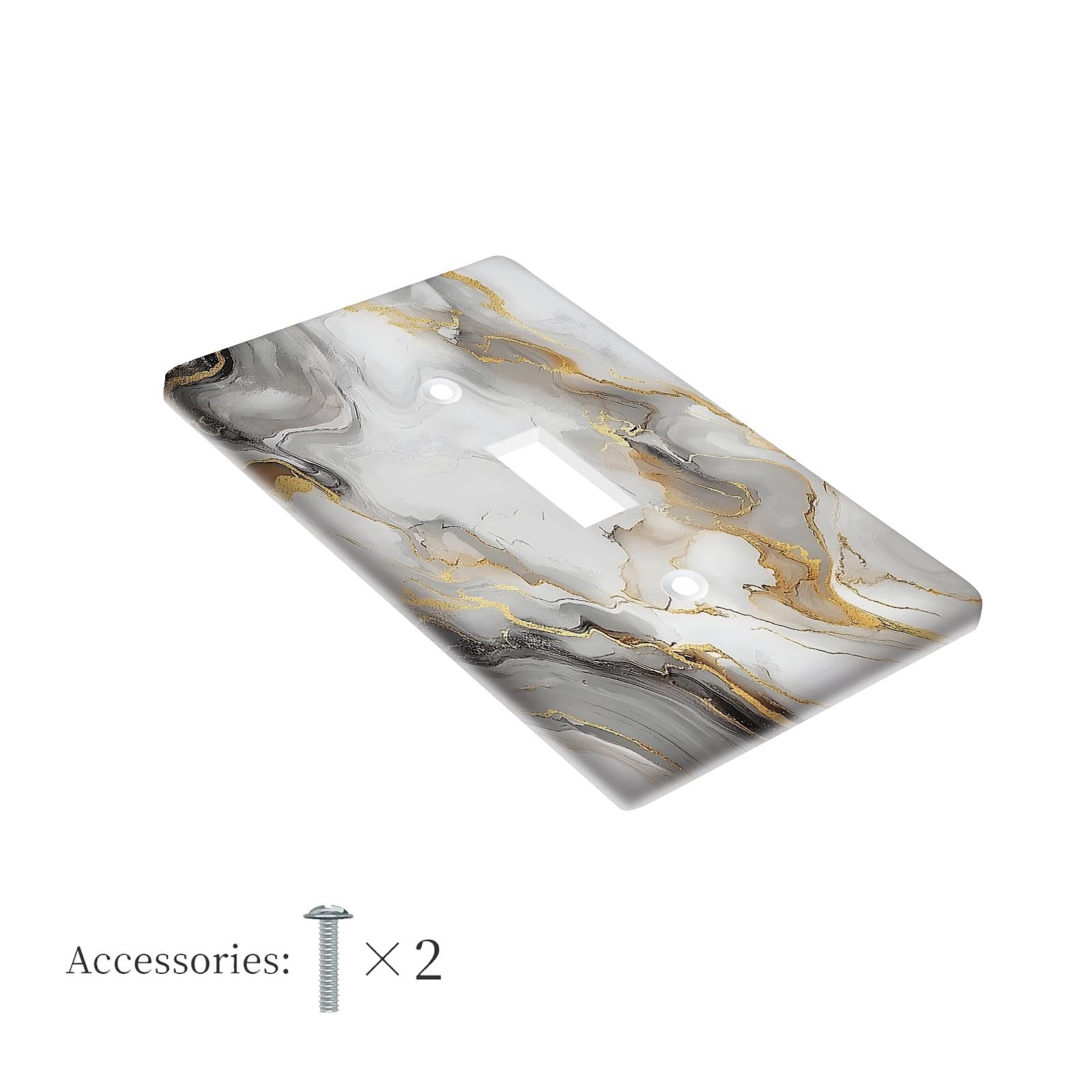 Grey Marbled Decorative Outlet Cover for Bedroom Kitchen Office Home Decor No Electricity