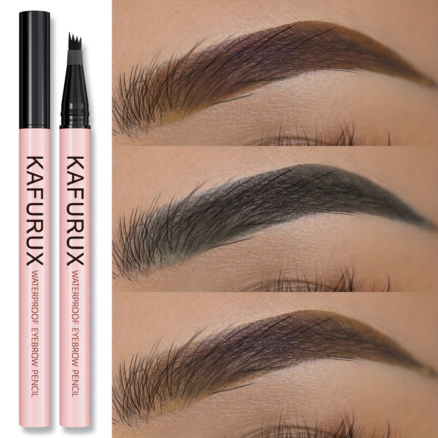 Waterproof Eyebrow Pencil with 4-Split Head for All Skin Types Beginners