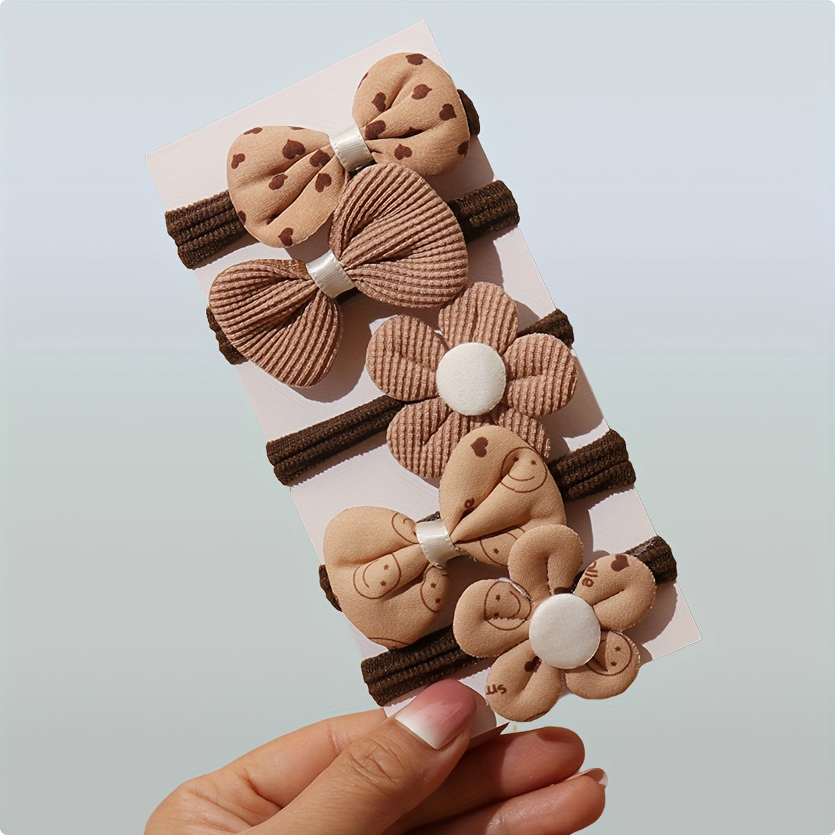 10-Pack Butterfly Flower Hair Ties Seamless Elastic Knitted Hair Bands for Women