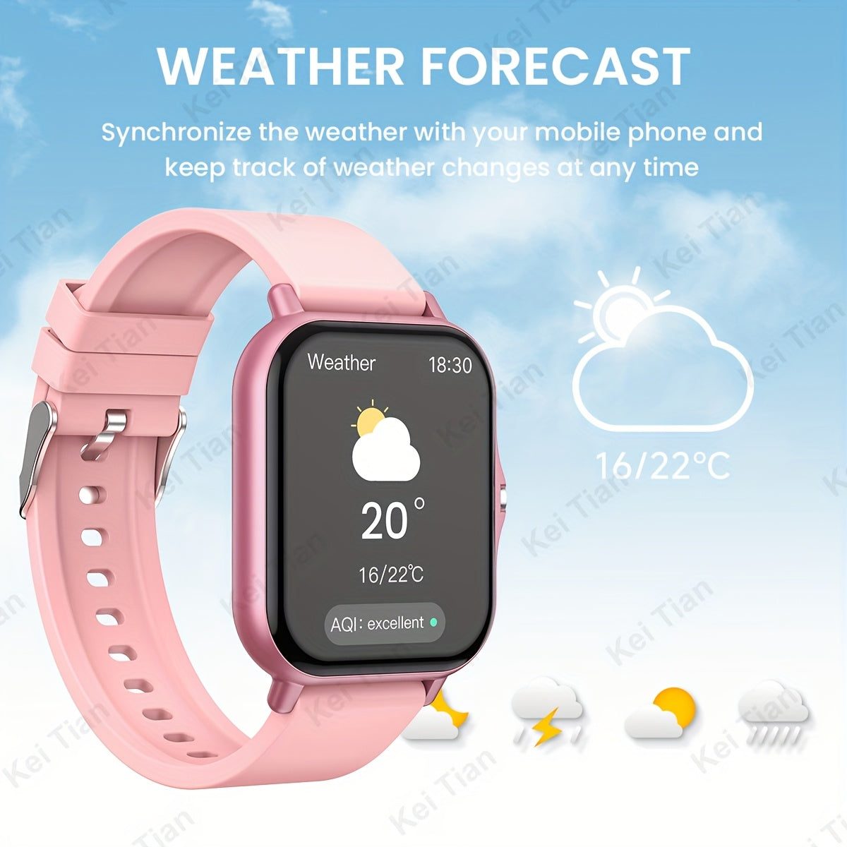 Smartwatch for iPhone and Android with Call Answering 4.65cm Touch Screen Fitness Tracker