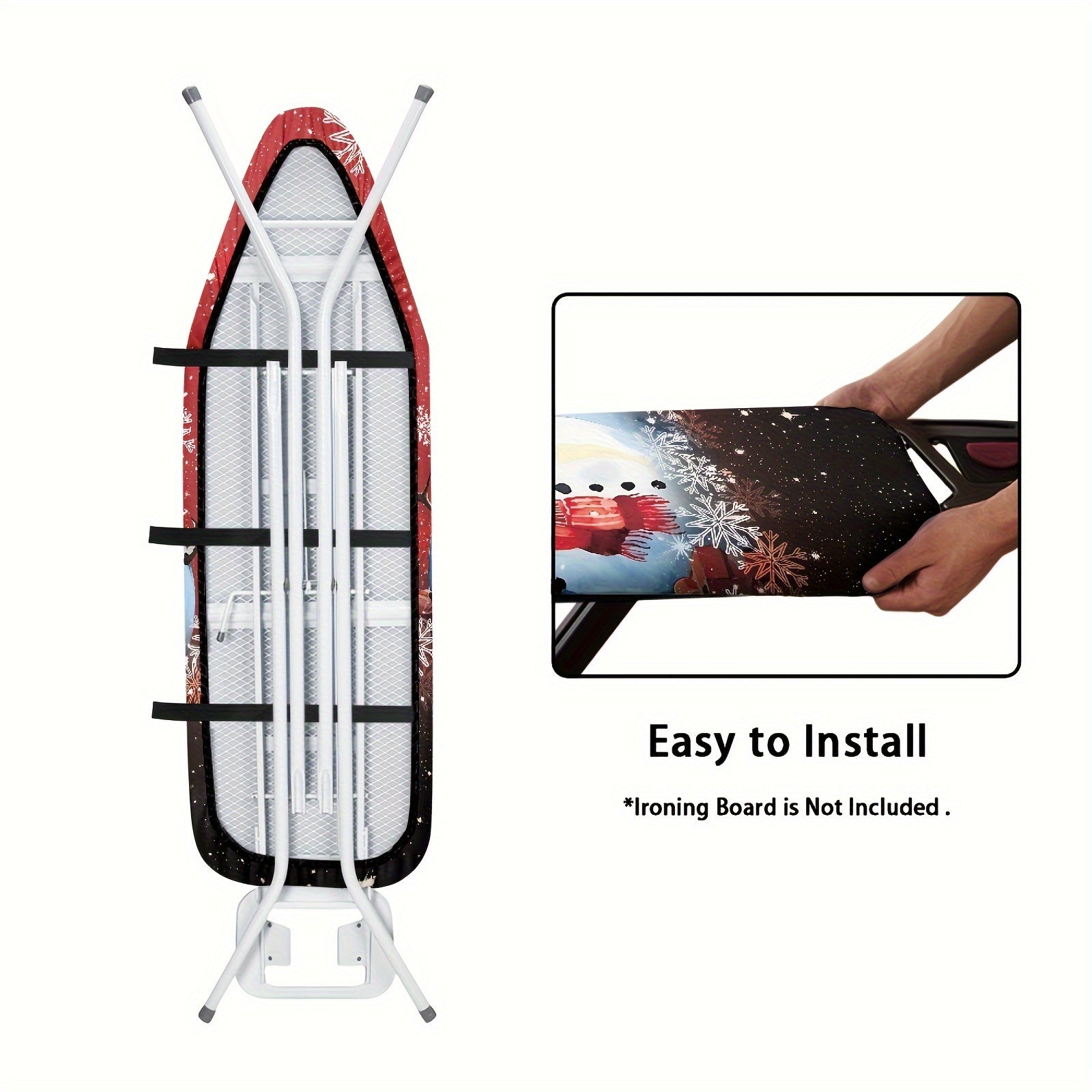 Christmas Themed Ironing Board Cover Set with Elastic Fit and Festive Design