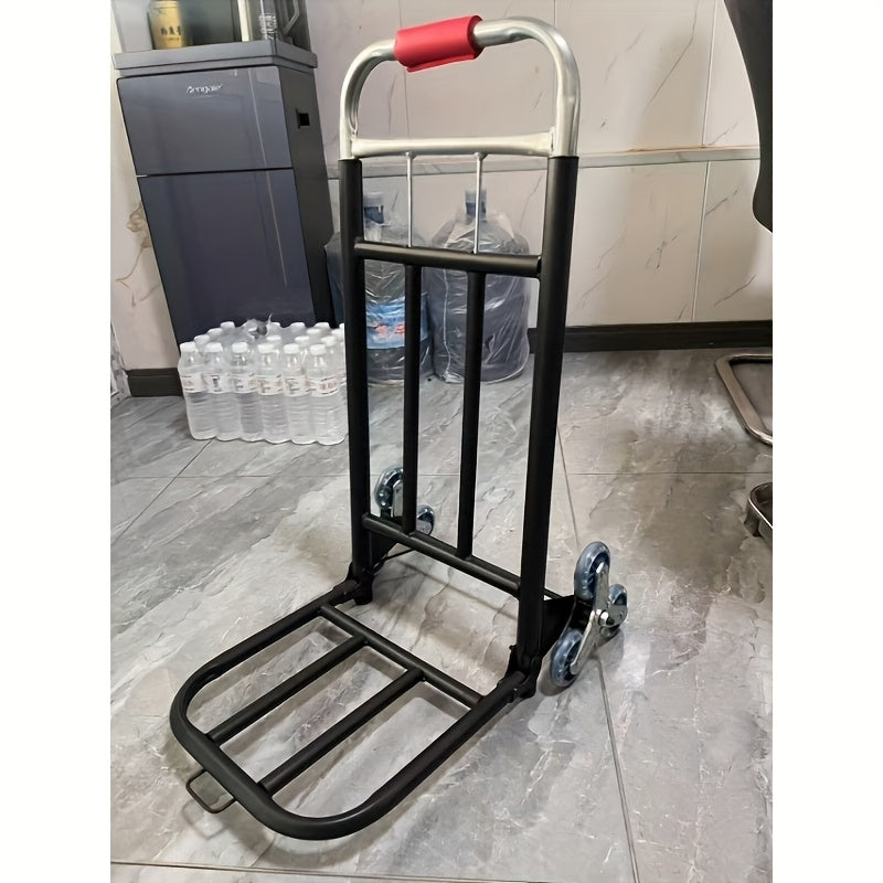 Durable Folding Hand Truck with Rubber Wheels for Moving and Climbing Stairs