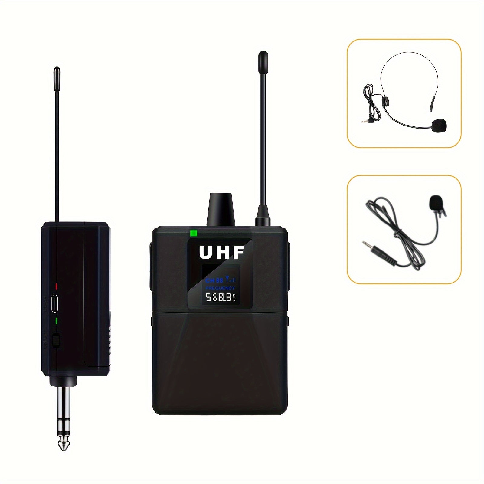 Wireless Dual-Channel Lavalier Microphone System for Cameras Interviews Phone Recording
