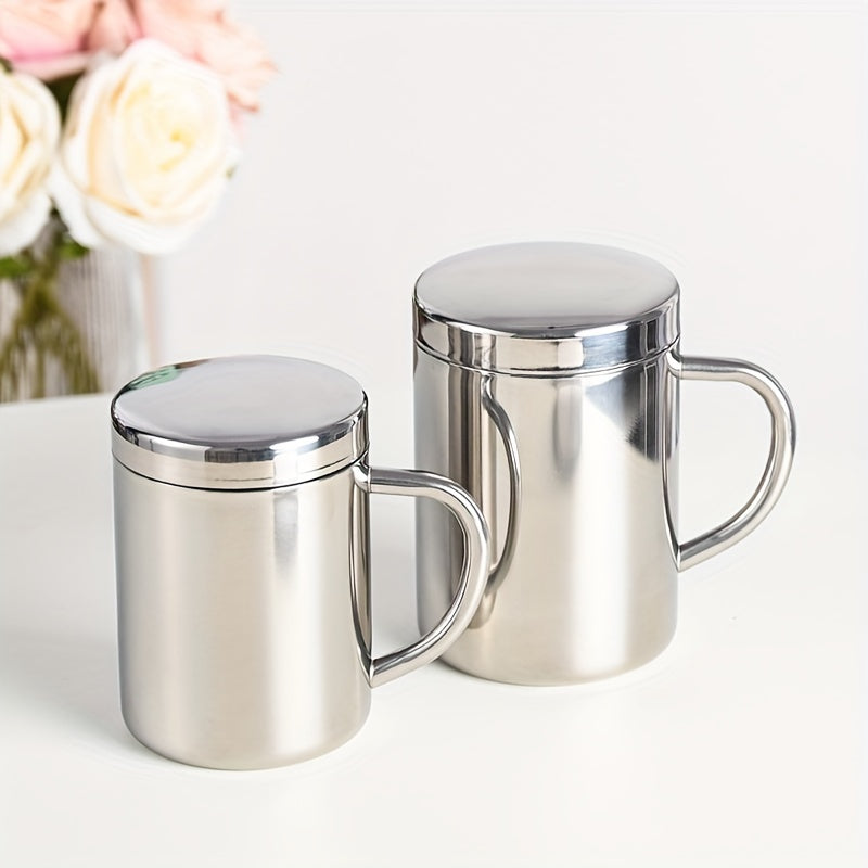 Stainless Steel Coffee Mug with Lid Double Wall Insulation Drinkware Gift