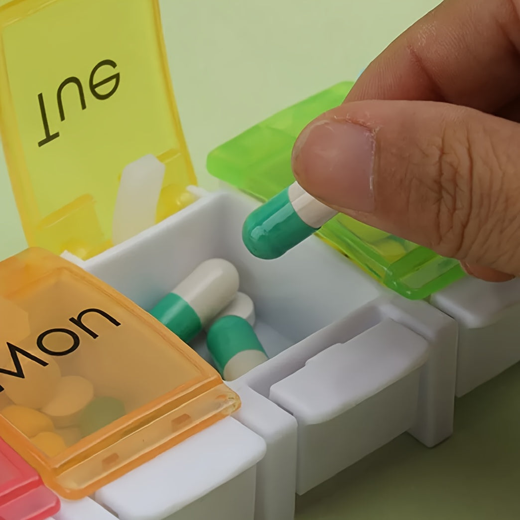 Women Daily Use Plastic 7-Grid Weekly Pill Organizer
