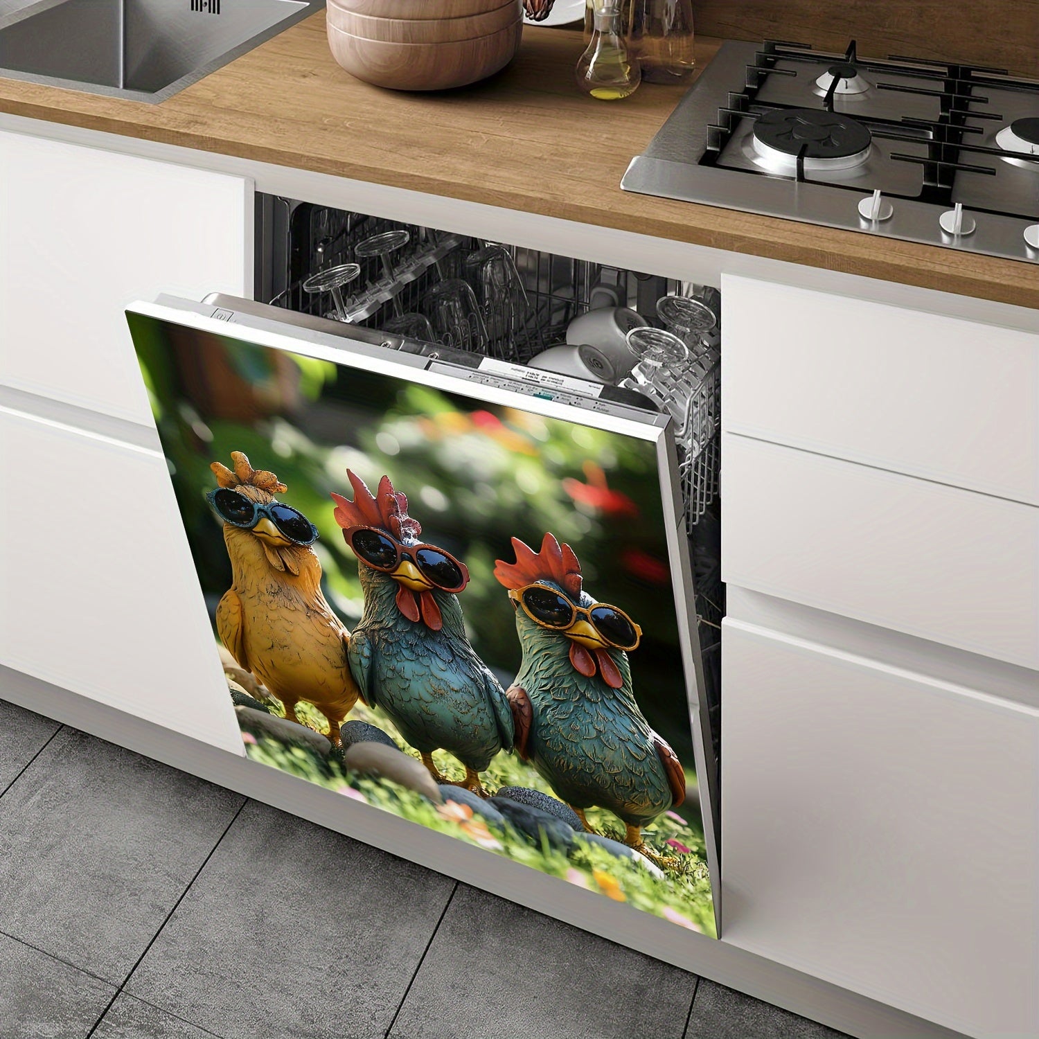 Qumli magnitli idish-tovoq qopqog'i, fermaxona oshxona dekoratsiyasi uchun 58x66 sm