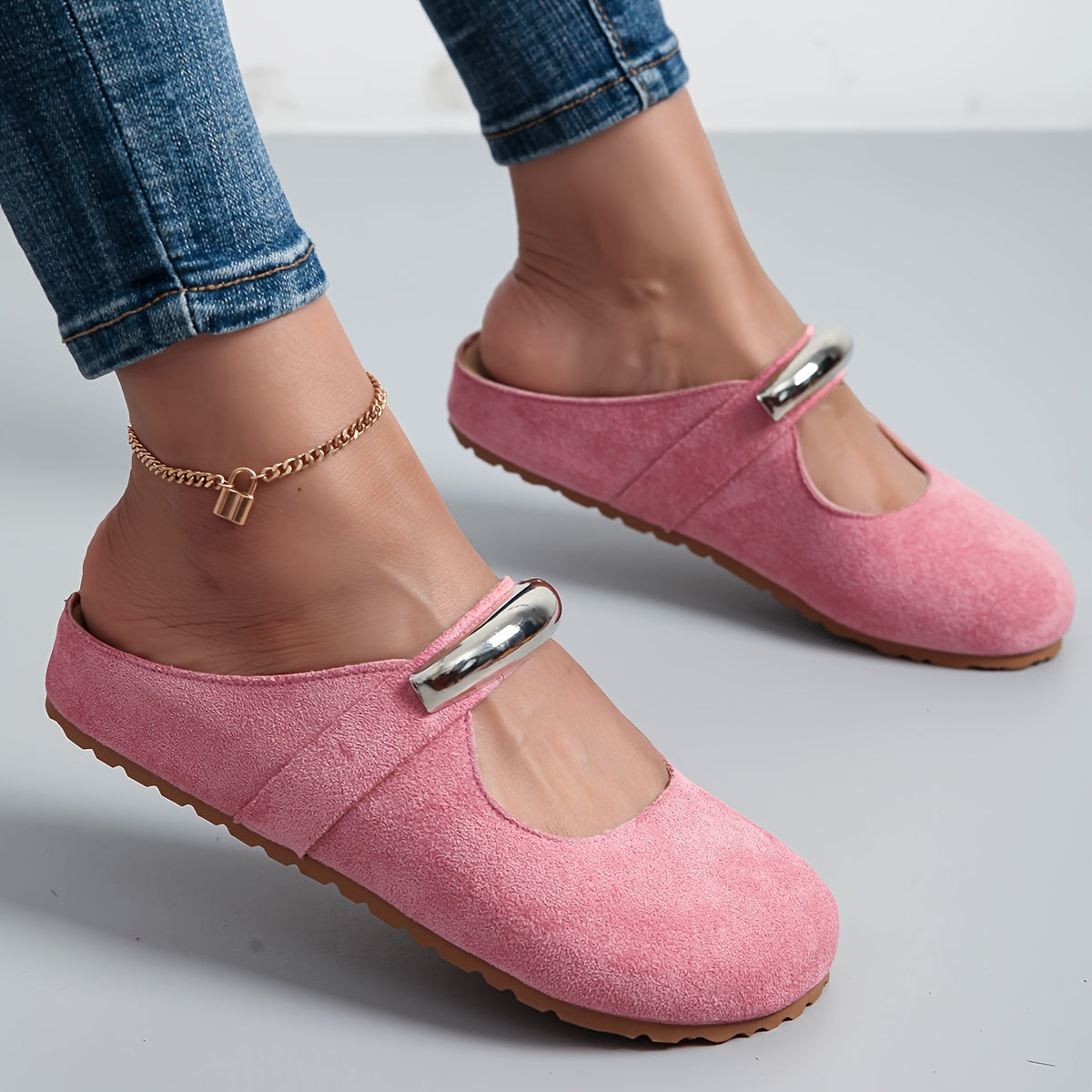 Women's Slip-On Mary Jane Shoes with Thick Platform Yellow Fabric