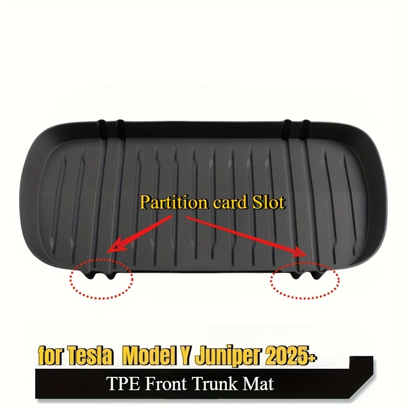 Car Trunk Mat TPE For Tesla Model Y 2025 Storage Organizer with Divider